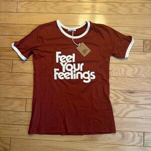 NWT Bee & The Fox T-Shirt. Rust color. 100% lightweight cotton. Size medium.